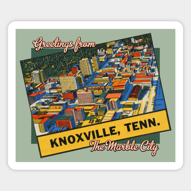 Greetings from Knoxville Tennessee the Marble City Magnet by MatchbookGraphics